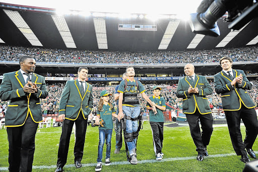 STILL STANDING: Van der Westhuizen at the Springbok game against New Zealand at Ellis Park in 2014