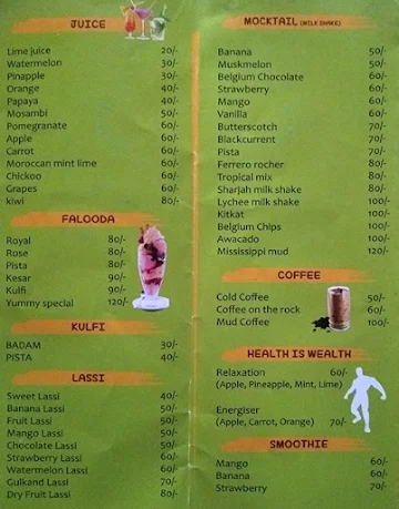 Yummy Juice menu 