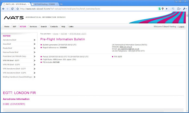 UK NOTAM Map extension