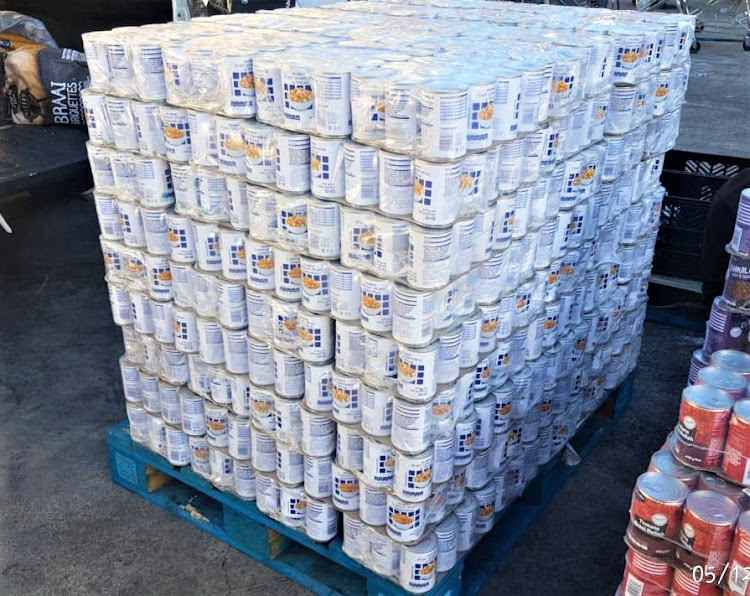 A pallet of in-house branded products found at the wholesaler’s store