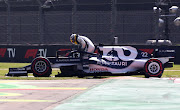 Yuki Tsunoda retires from the race during the F1 Grand Prix of Mexico at Autodromo Hermanos Rodriguez on November 07, 2021 in Mexico City, Mexico.