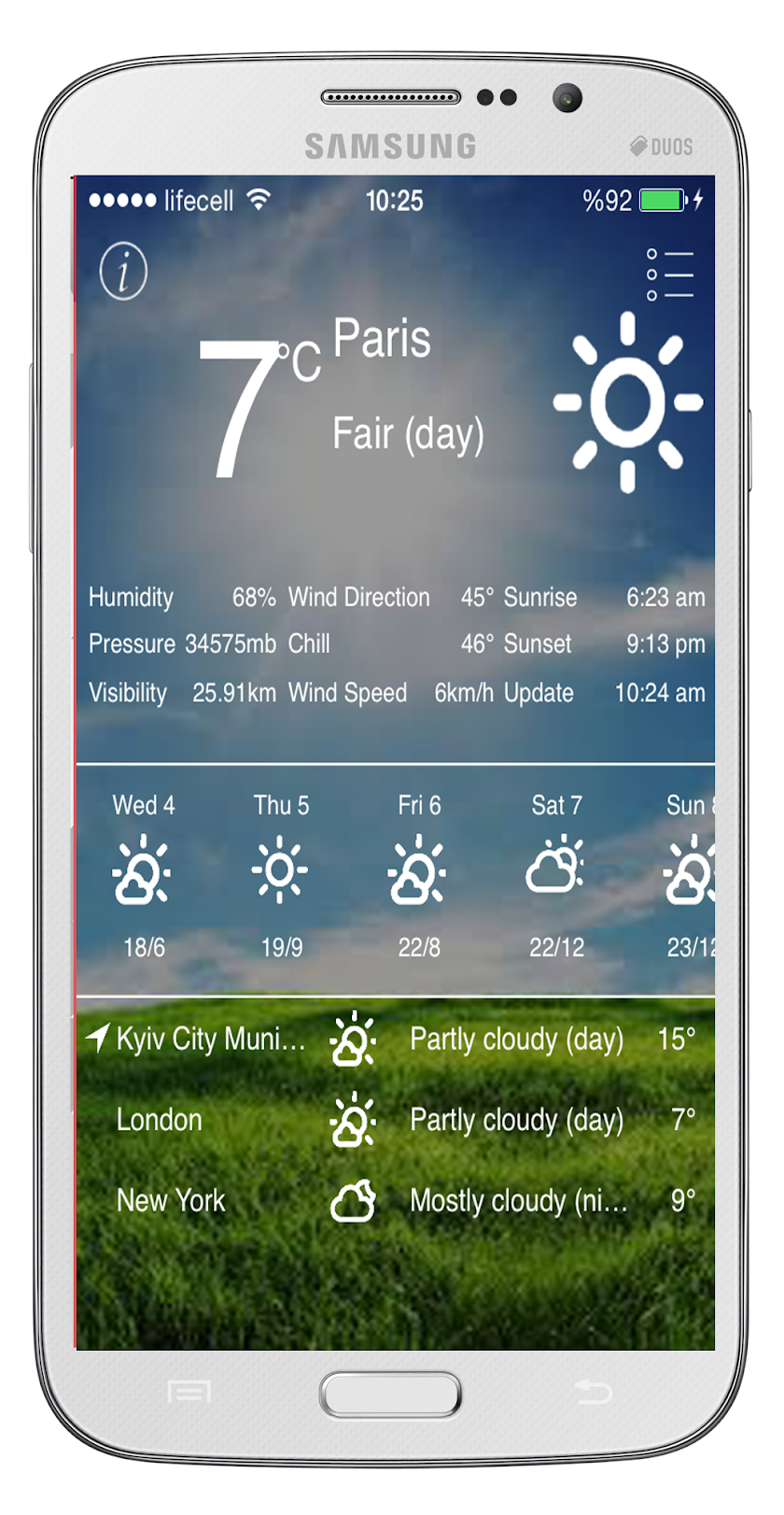 Weather App 10 Days Forecast Screen 2