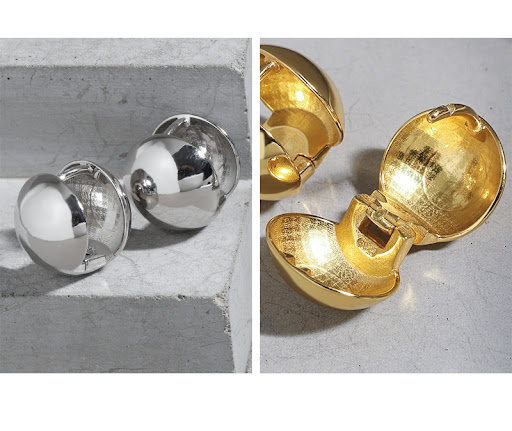 Title 3, Simple Geometric Ball Glossy S925 Sterling Silv...