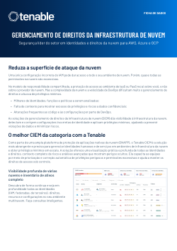 Ficha de dados de Gerenciamento de direitos da infraestrutura de nuvem com o Tenable CIEM