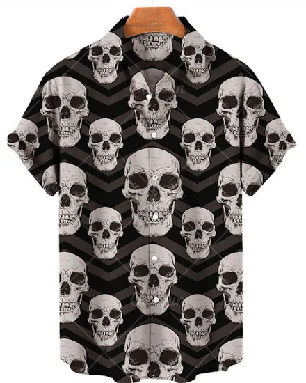 2023 New 3d Shirts For Men Skull Print Shirts For Men Fas... - 2