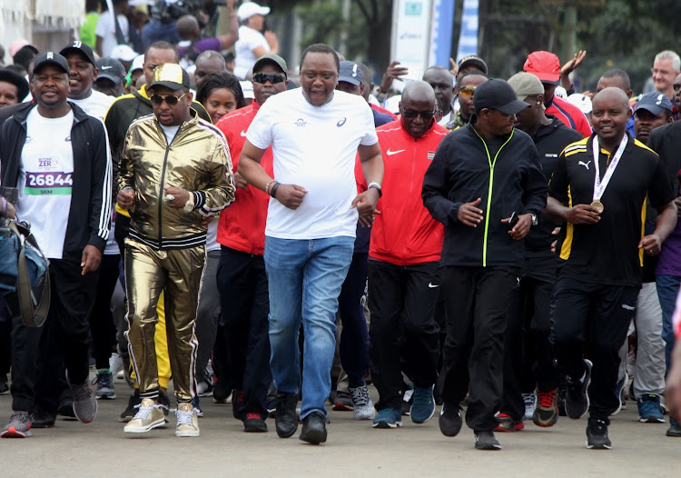 President Uhuru Kenyatta takes the 2.6km race.