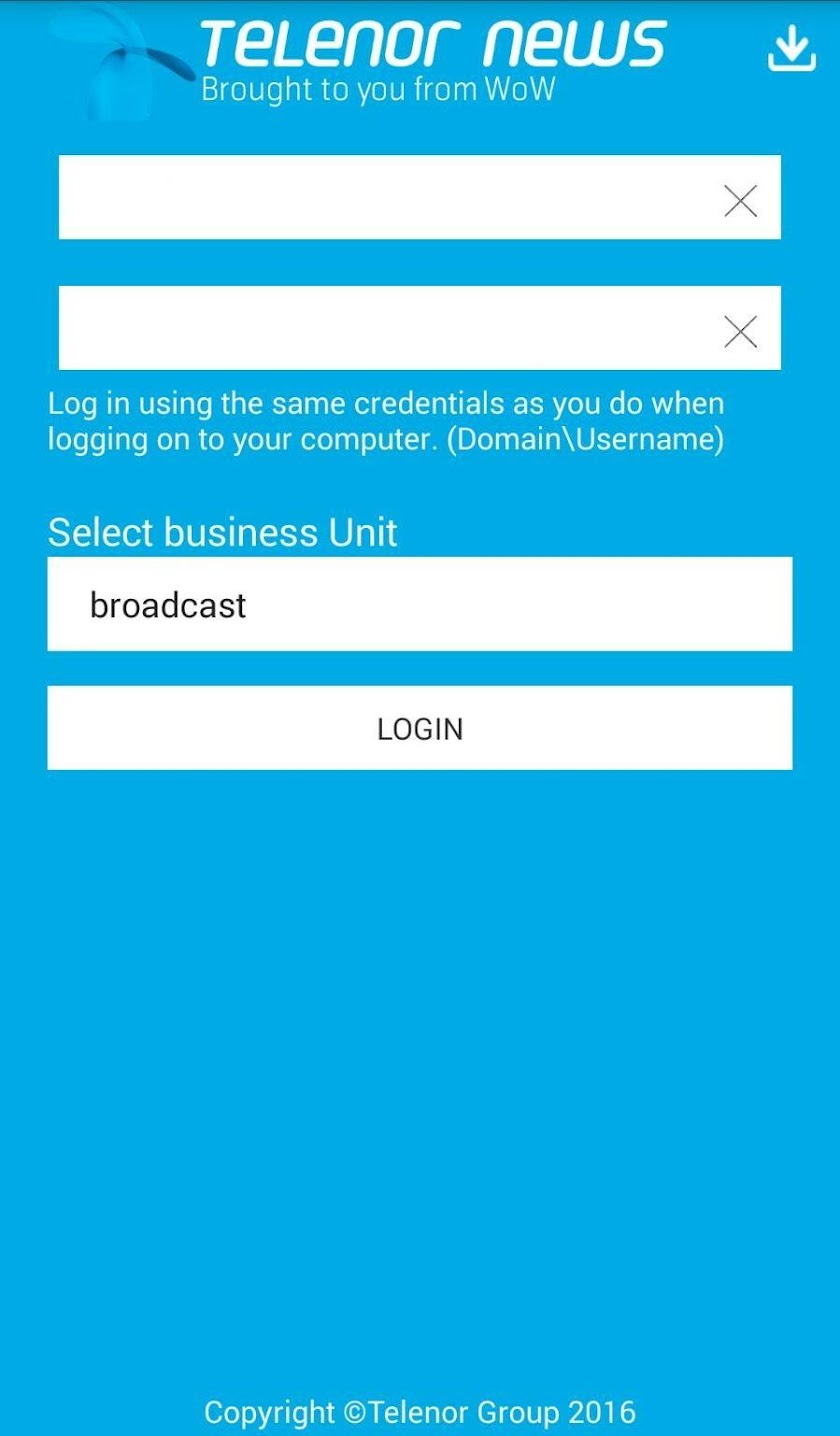 Telenor News Screen 1