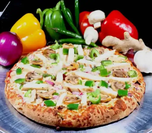 Turkish Paneer Mushroom Olive Pizza