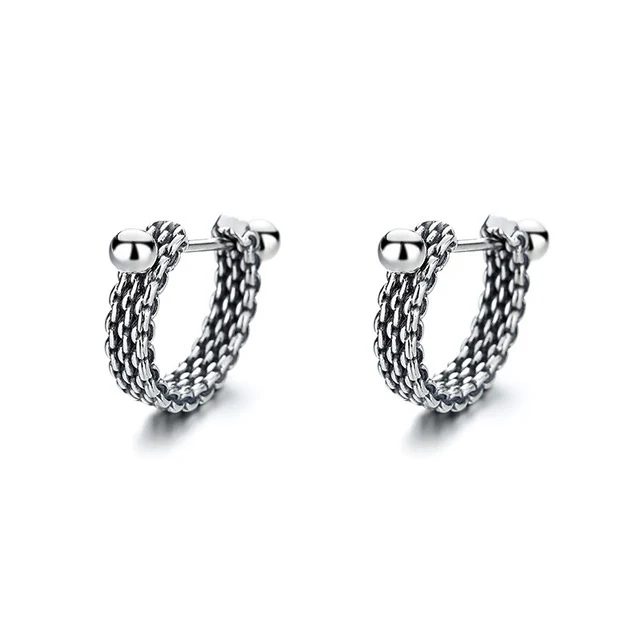S925 Sterling Zilver Geweven Winding Oorclip, geen piercing nodig, elegante dames sieraden, comfortabel en modern, makkelijk te dragen.