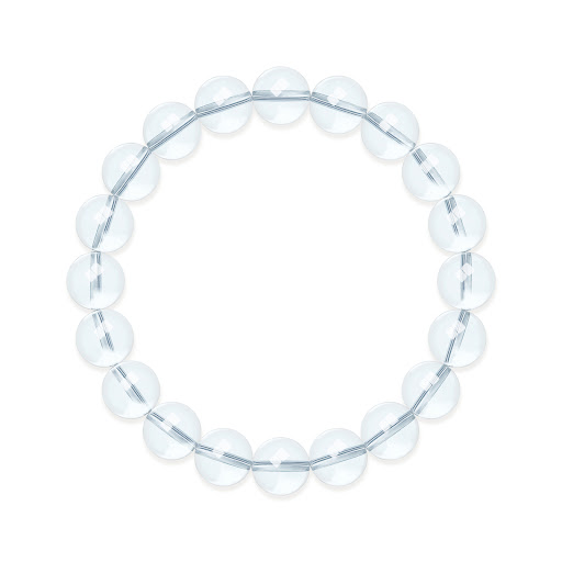 Title 10, Silver Natural White Crystal Bracelet Design El...