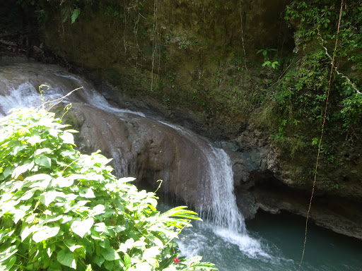 Cave hiding behind a waterfall Jamaica 2013