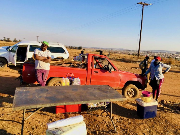 Jeff Maimela has been selling food at the Walkerville occupation. His shack was demolished last week. “My aim is to get a place here and run a business. I am now raising money to buy zinc sheets to build another shack,” he said.