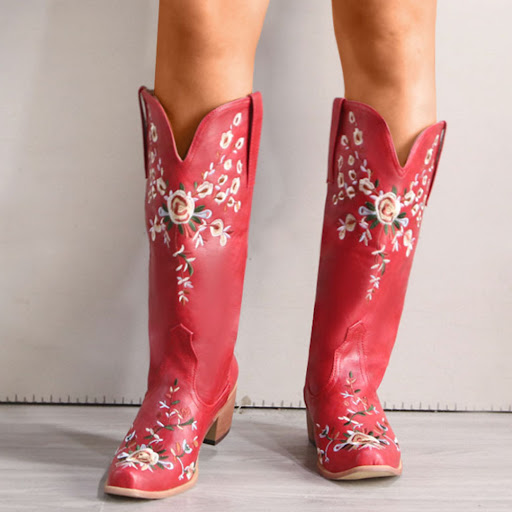 Title 4, Vintage Boots Embroidered Western High Barrel f...