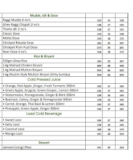 Bangalore Local menu 1