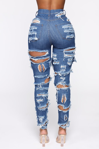 Title 2, Womens Fashion Cut and Tear Stretchy Calf Jean...