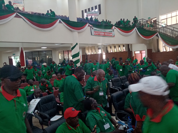 Members of Kenya National Union of Teachers (KNUT) during the 62nd annual delegates’ conference at Citam in Kisumu on Wednesday.