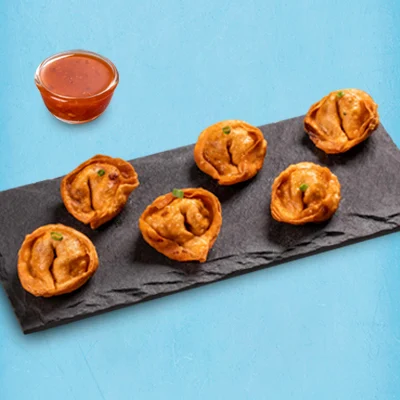 Fried Veg Paneer Tikka Momos With Momo Chutney