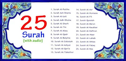 25 Small Surah of The Quran Screenshot