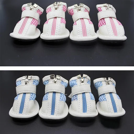 Breathable Pet Dog Shoes Puppy Teddy Mesh Zipper Sneakers Magic Tape Closure Cat Dog Shoes Walk the dog Pets Accessories