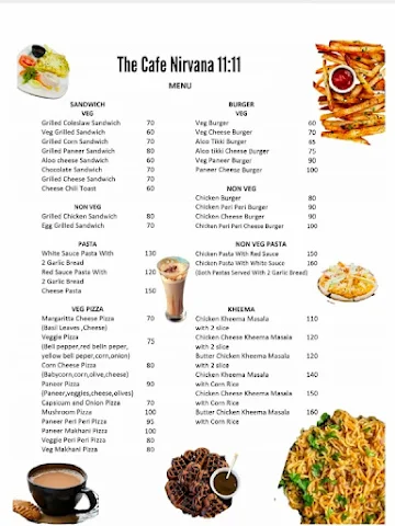 The Cafe Nirvana 11:11 menu 