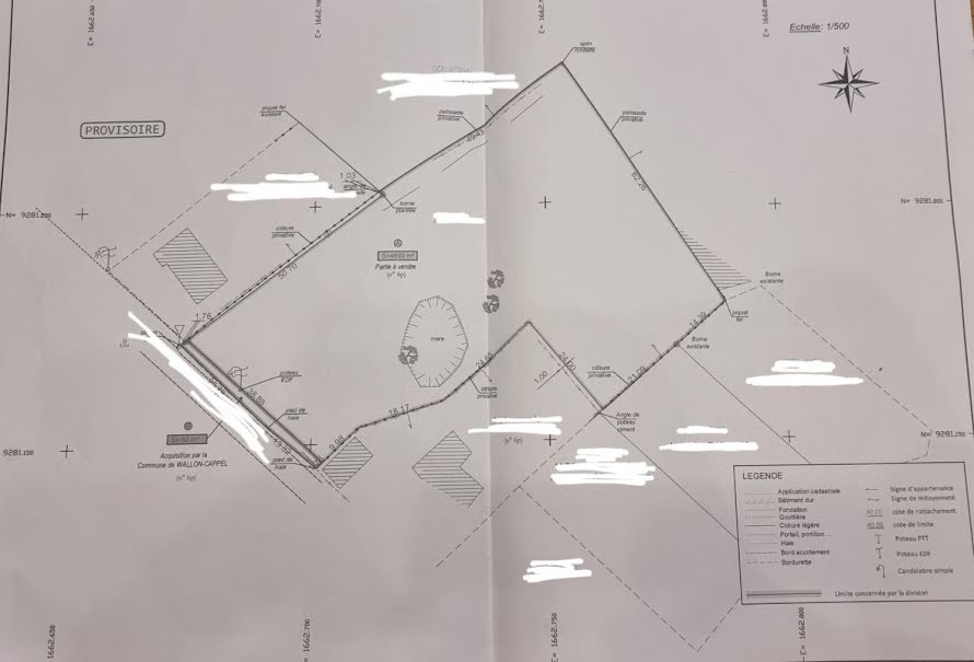 Vente terrain  4700 m² à Wallon-Cappel (59190), 230 000 €