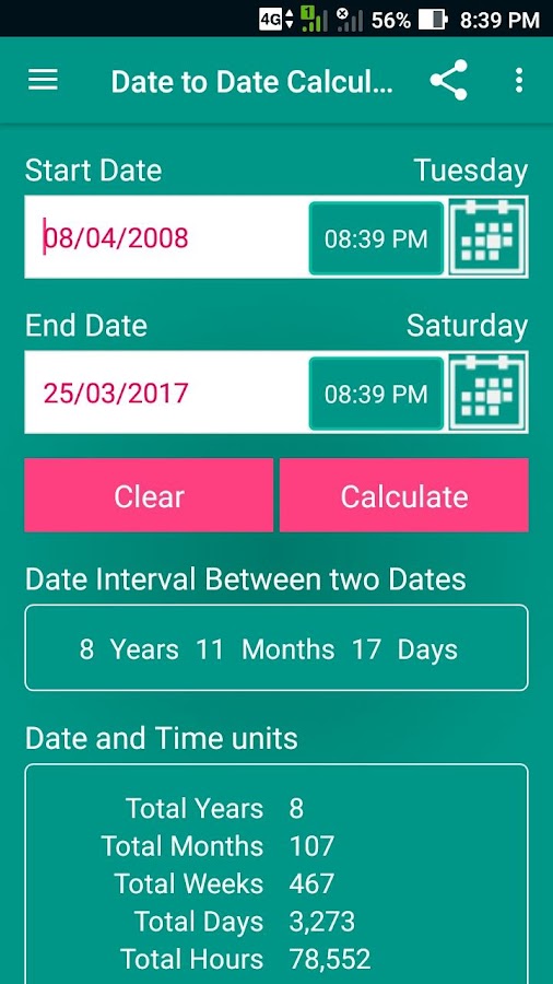 Dates Calculator