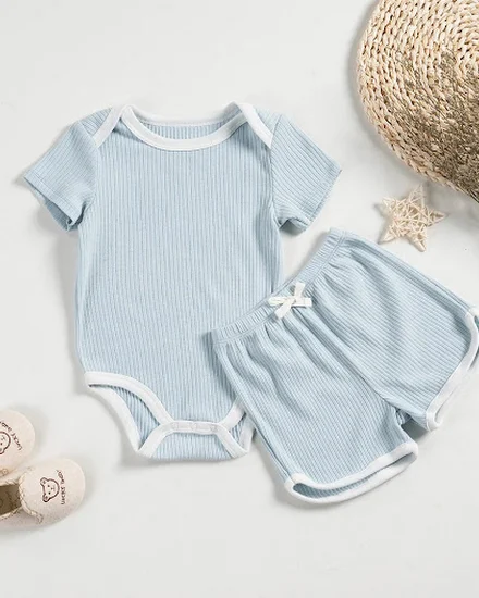 Baby Clothes Set Soft Cotton Bodysuit Shorts Clothing Set... - 3