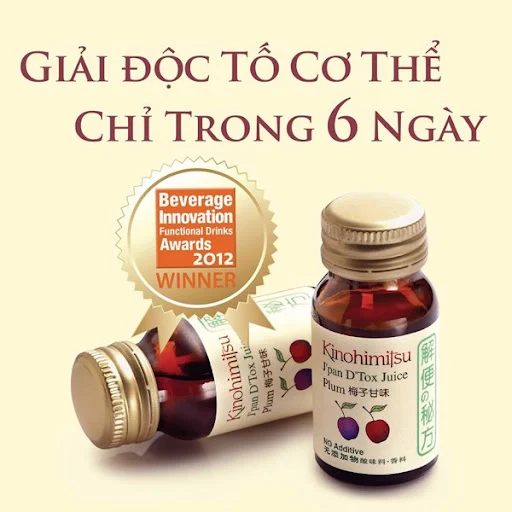 Nước uống detox cơ thể Kinohimitsu D'tox Plum Juice (6 chai x 30 ml)