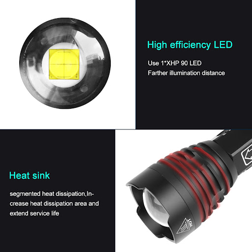 Title 7, XHP90 LED Torch Lamp USB Charging