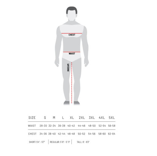 Coveralls size chart