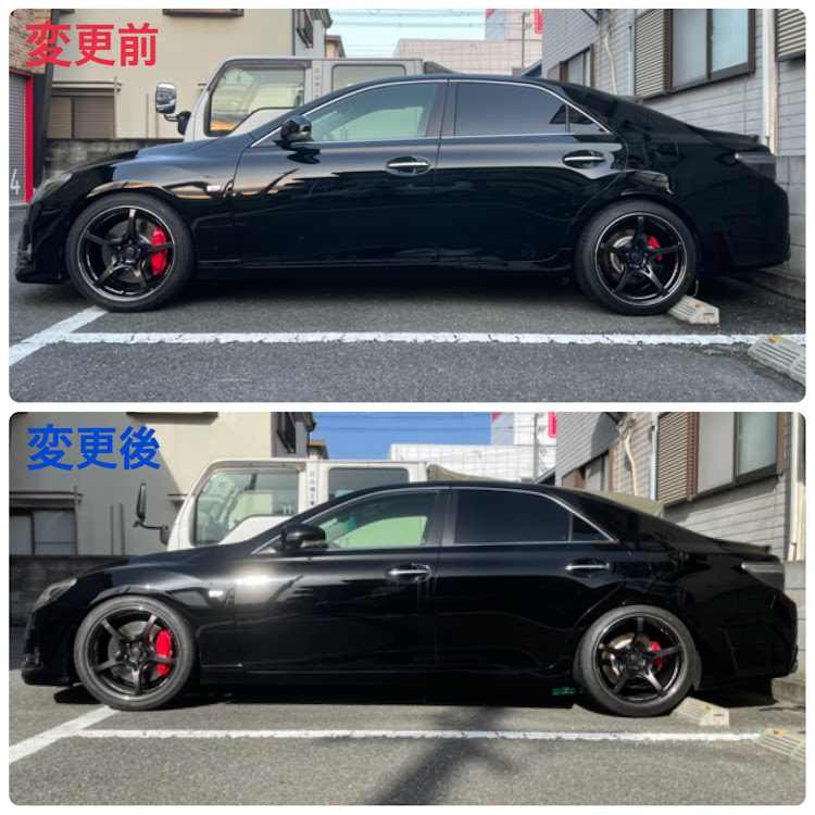 マークXの車高下げました。・アライメント調整に関するカスタム事例の投稿画像4枚目