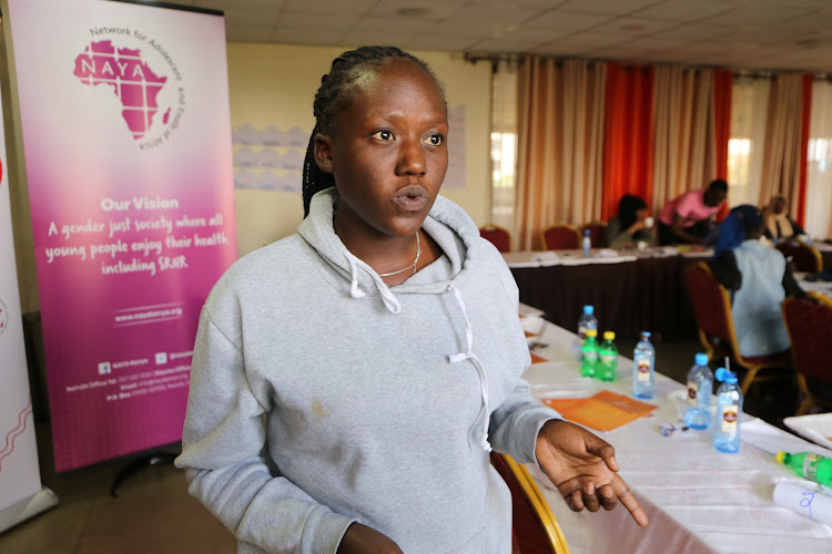 Mary Maina, a peer supporter speaks during the training on HIV peer support. September 2, 2022.