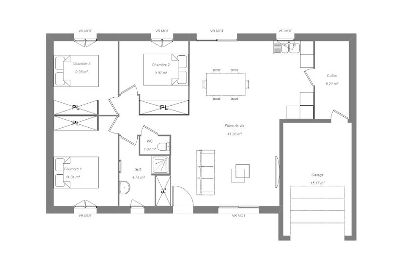  Vente Terrain + Maison - Terrain : 700m² - Maison : 80m² à Langeais (37130) 