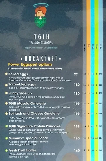 TGIH - Thank God It's Healthy! menu 