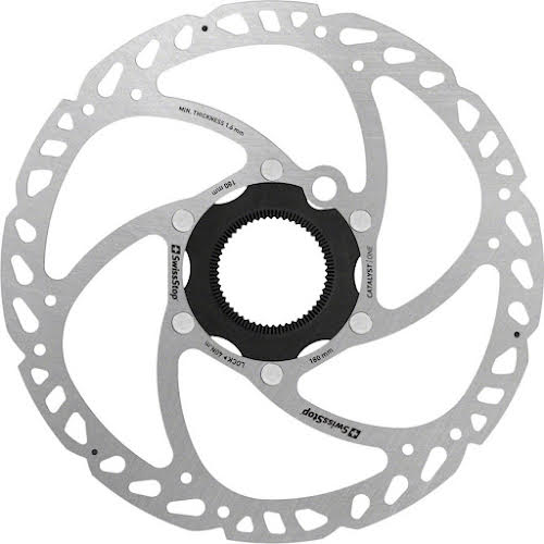 SwissStop Catalyst One Disc Rotor - 180mm - CenterLock - Silver