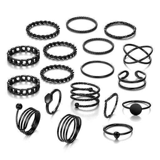 Title 1, Geometric Spiral Cross Ring 18 Pieces Suit Styl...