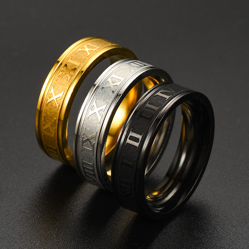 Title 2, Simple Inner Arc Step Corrosion Roman Ring Clas...