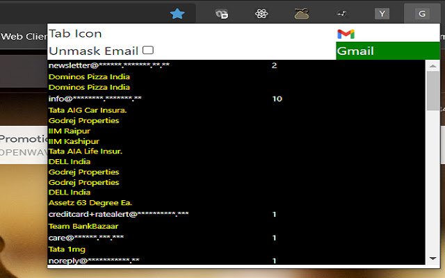 Gmail Analyzer chrome extension