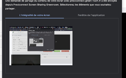 Preciconnect Screen Sharing Greenroom