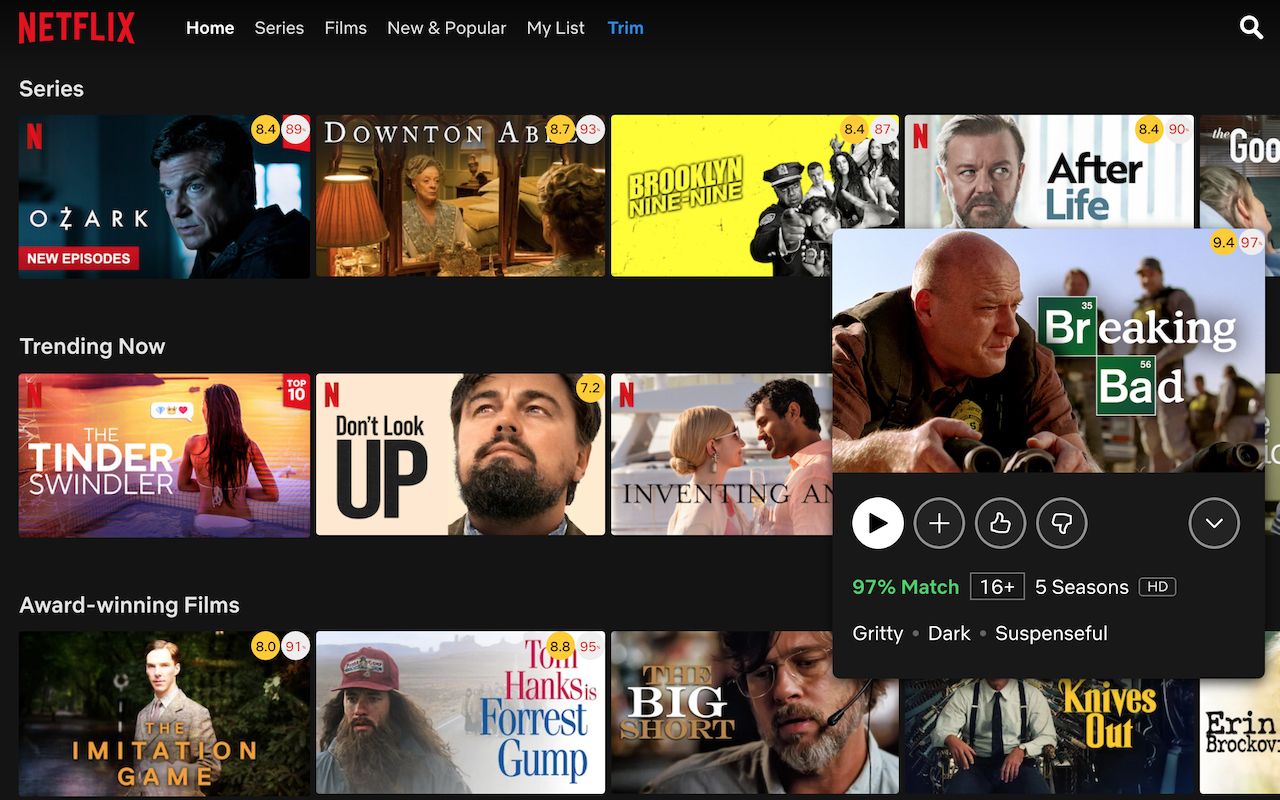 Trim: IMDB Ratings on Netflix and Prime Video Preview image 4