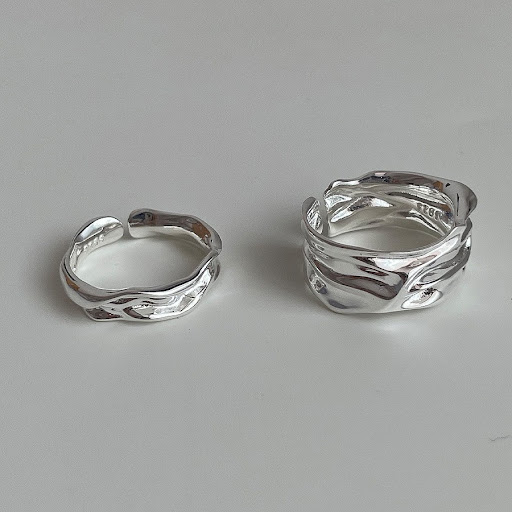 Title 3, Geometric Pleated Ring Womens Retro Fashion Ex...