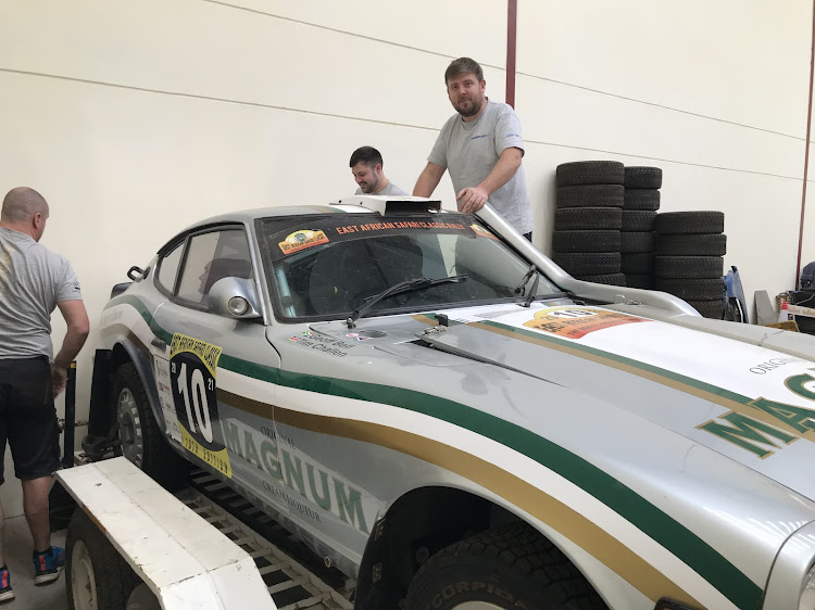 Geoff Bell puts final touches on his Datsun 280Z ahead of next weekend's Safari Mini Classic