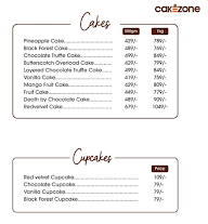 CakeZone menu 1