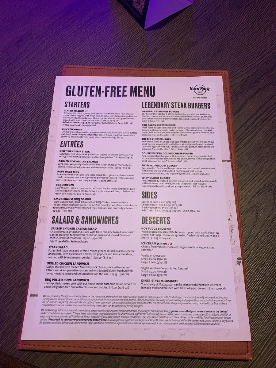 Gluten-Free at Hard Rock Cafe