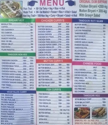 Khana Khajana menu 