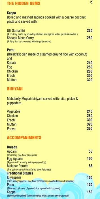 Mahabelly menu 