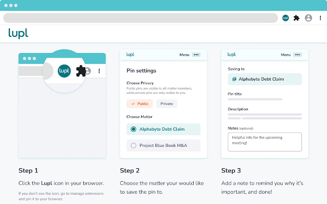 Lupl Pins Extension chrome extension