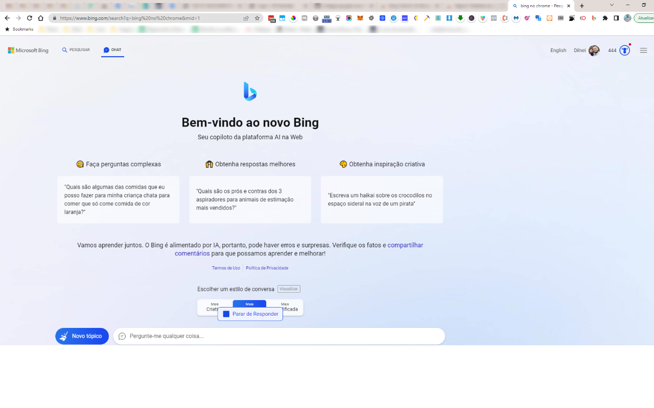 Chat do Bing no Chrome (Igual ao ChatGPT) Preview image 0