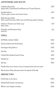 Grill 99 - The Ritz-Carlton menu 1