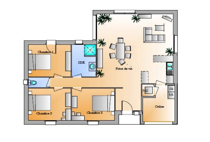  Vente Terrain + Maison - Terrain : 540m² - Maison : 81m² à Les Essarts (85140) 